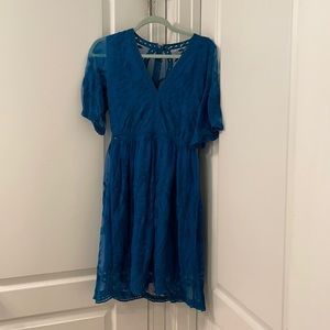 Bohemian Teal Lace Dress